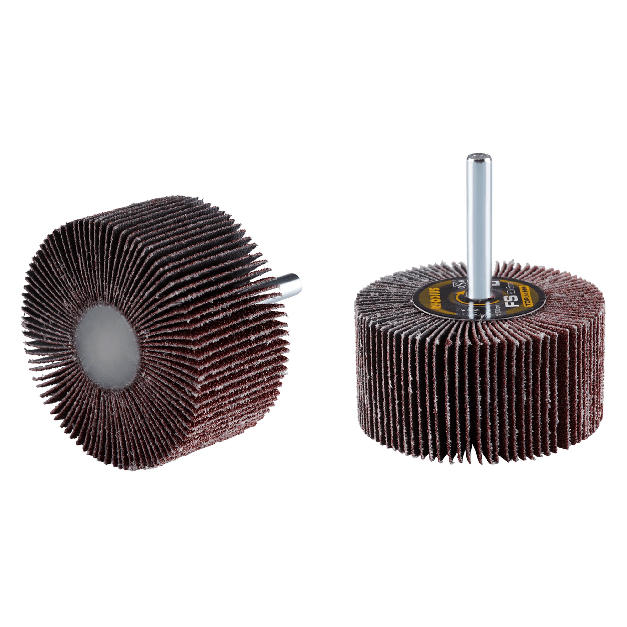 10 x RHODIUS Fächerschleifer Schleifmop FS Ø 60 mm Körnung 80