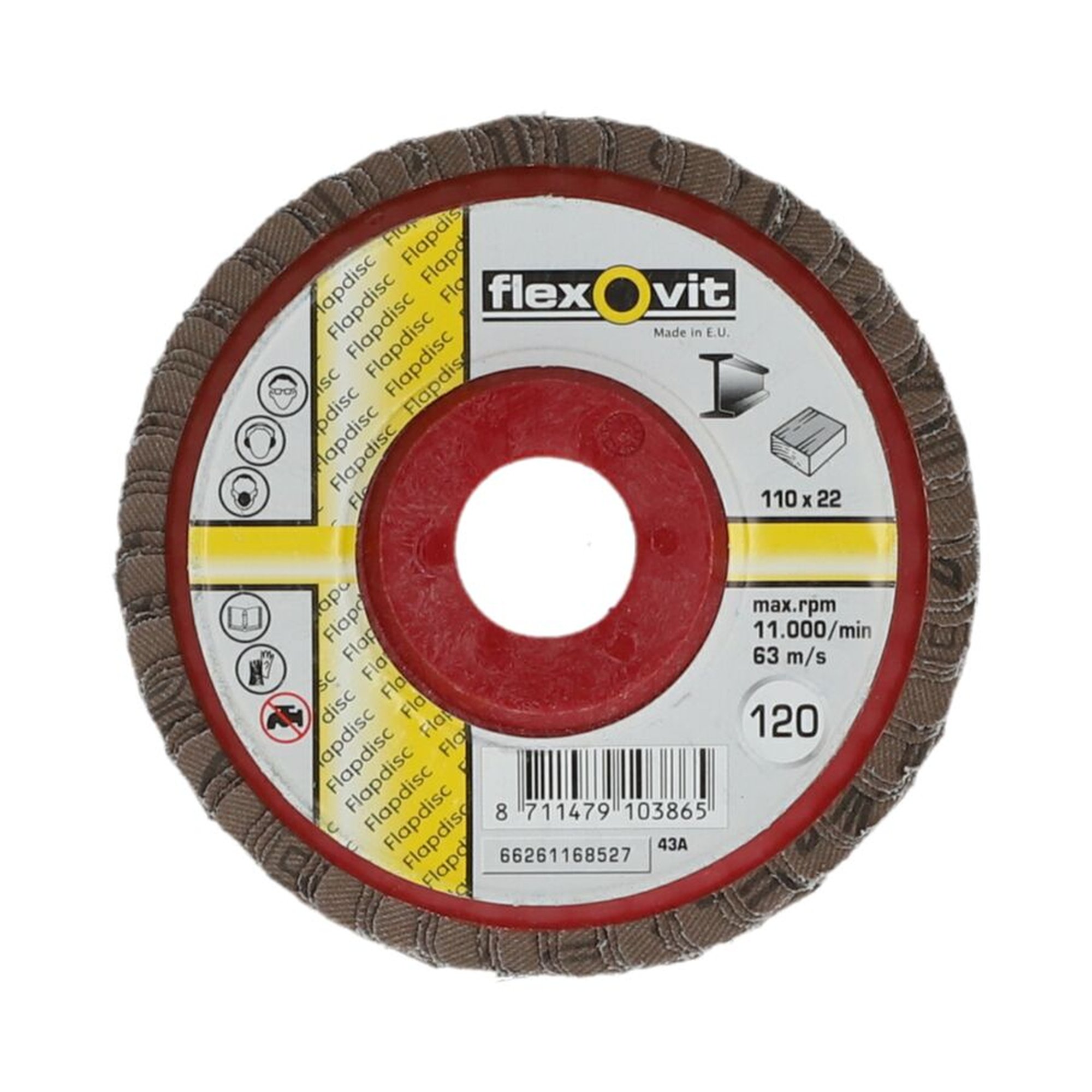 20 x Norton Fächerschleifscheiben 110x22mm K120 Flexovit – Hochwertige Schleifscheiben