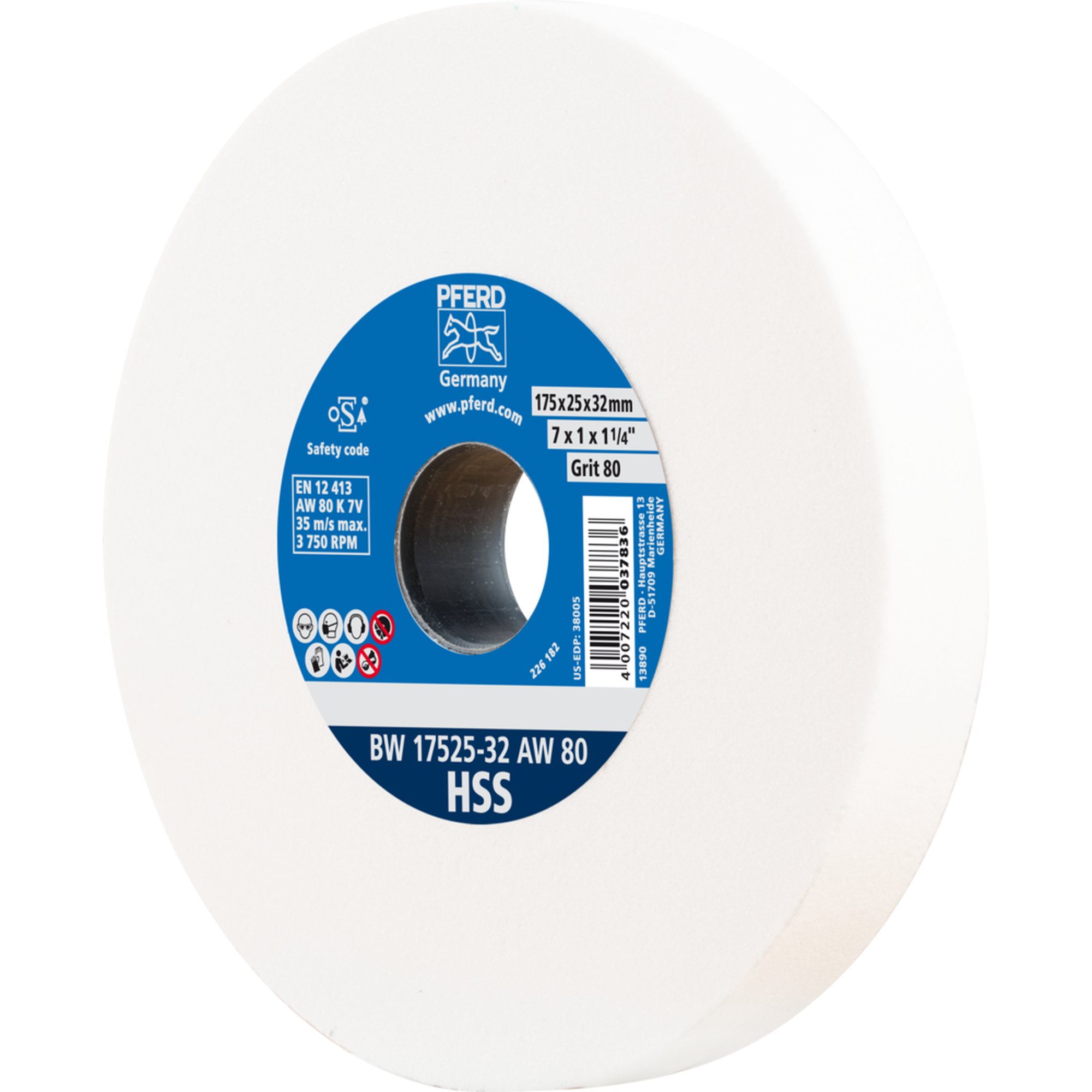 PFERD Schleifbockscheibe BW 17525-32 AW 80 HSS