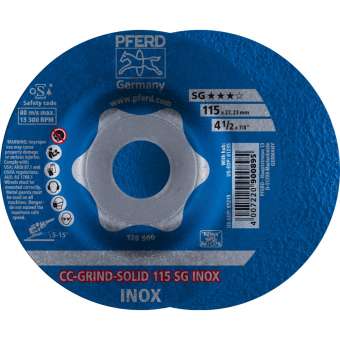 10x PFERD CC-GRIND-SOLID-Schleifscheibe CC-GRIND-SOLID 115 SG INOX | 64186115