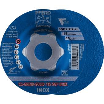 10 x PFERD CC-GRIND-Schleifscheibe CC-GRIND-SOLID 115 SGP INOX | 64189115