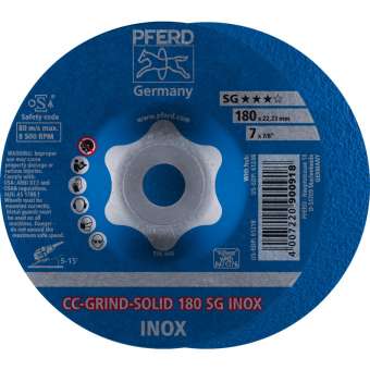10x PFERD CC-GRIND-SOLID-Schleifscheibe CC-GRIND-SOLID 180 SG INOX | 64186180