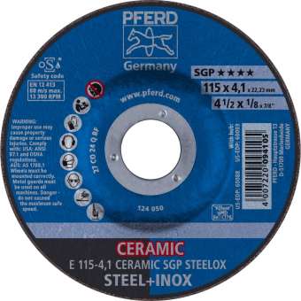 10 x PFERD Schruppscheibe E 115-4,1 CERAMIC SGP STEELOX | 62100115