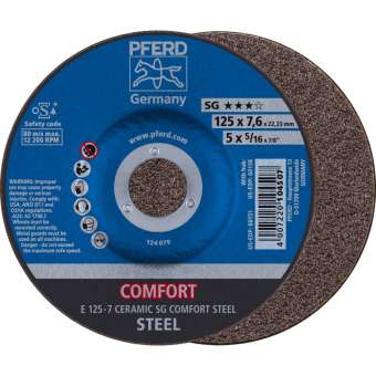 10 x PFERD Schruppscheibe E 125-7 CERAMIC SG COMFORT STEEL | 62101125