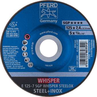 10 x PFERD Schruppscheibe E 125-7 SGP WHISPER STEELOX | 62212848