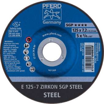 10 x PFERD Schruppscheibe E 125-7 ZIRKON SGP STEEL | 62212737