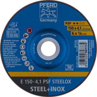 10 x PFERD Schruppscheibe E 150-4,1 PSF STEELOX | 62015520
