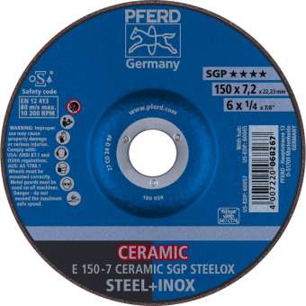 10 x PFERD Schruppscheibe E 150-7 CERAMIC SGP STEELOX | 69901759