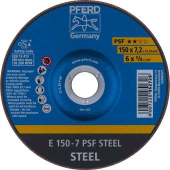 10 x PFERD Schruppscheibe E 150-7 PSF STEEL | 62015628