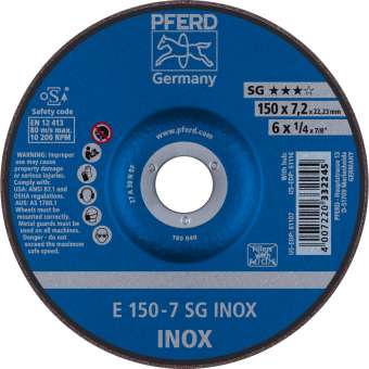 10 x PFERD Schruppscheibe E 150-7 SG INOX | 62222730