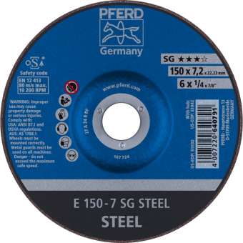 10 x PFERD Schruppscheibe E 150-7 SG STEEL | 62215726