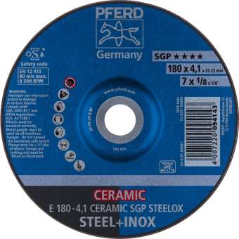 10 x PFERD Schruppscheibe E 180-4,1 CERAMIC SGP STEELOX | 62100180