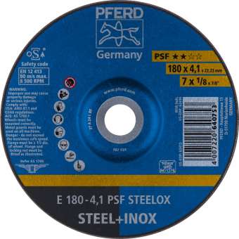 10 x PFERD Schruppscheibe E 180-4,1 PSF STEELOX | 62017950