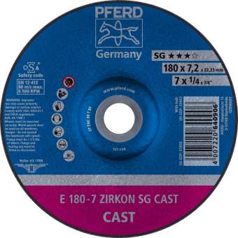 10 x PFERD Schruppscheibe E 180-7 ZIRKON SG CAST | 62217738