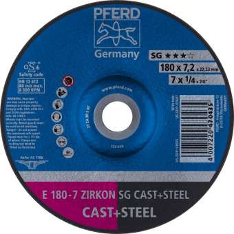 10 x PFERD Schruppscheibe E 180-7 ZIRKON SG CAST+STEEL | 62217628