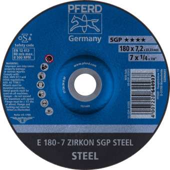 10 x PFERD Schruppscheibe E 180-7 ZIRKON SGP STEEL | 62217737