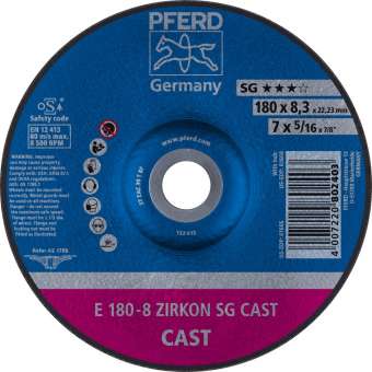 10 x PFERD Schruppscheibe E 180-8 ZIRKON SG CAST | 62217747