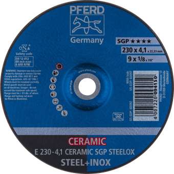 10 x PFERD Schruppscheibe E 230-4,1 CERAMIC SGP STEELOX | 62100230