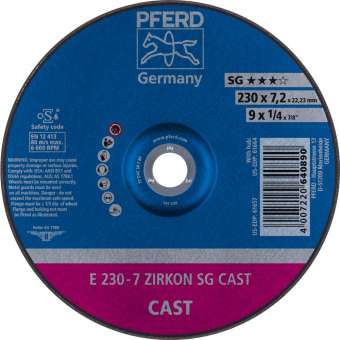 10 x PFERD Schruppscheibe E 230-7 ZIRKON SG CAST | 62223738