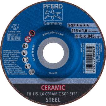 25 x PFERD Trennscheibe EH 115-1,6 CERAMIC SGP STEEL | 61300115