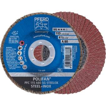 10 x PFERD POLIFAN-Fächerscheibe PFC 115 A 80 SG STEELOX | 67708115