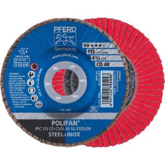 10 x PFERD POLIFAN-Fächerscheibe PFC 115 CO-COOL 40 SG STEELOX | 67760415