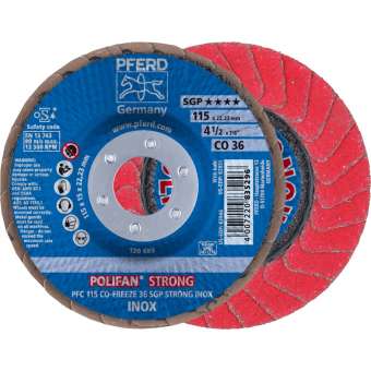 10 x PFERD POLIFAN-Fächerscheibe PFC 115 CO-FREEZE 36 SGP STRONG INOX | 67789015