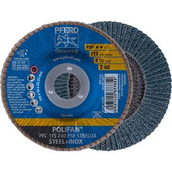 10 x PFERD POLIFAN-Fächerscheibe PFC 115 Z 40 PSF STEELOX | 67764115