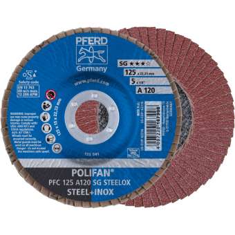 10 x PFERD POLIFAN-Fächerscheibe PFC 125 A 120 SG STEELOX | 67712125