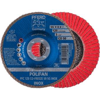 10 x PFERD POLIFAN-Fächerscheibe PFC 125 CO-FREEZE 50 SG INOX | 67712550