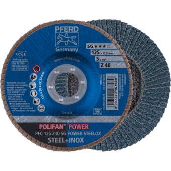 10 x PFERD POLIFAN-Fächerscheibe PFC 125 Z 40 SG POWER STEELOX | 67784125