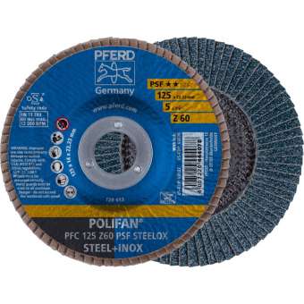 10 x PFERD POLIFAN-Fächerscheibe PFC 125 Z 60 PSF STEELOX | 67766125