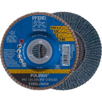 10 x PFERD POLIFAN-Fächerscheibe PFC 125 Z 80 PSF STEELOX | 67768125