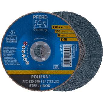 10 x PFERD POLIFAN-Fächerscheibe PFC 150 Z 40 PSF STEELOX | 67764150