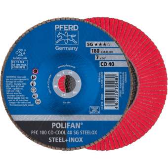 10 x PFERD POLIFAN-Fächerscheibe PFC 180 CO-COOL 40 SG STEELOX | 67760485